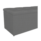 Calçadeira Estofada Manchester 90 Cm Solteiro Linho Chumbo -