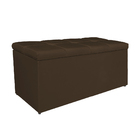 Calçadeira Estofada Manchester 90 Cm Solteiro Suede Marrom -