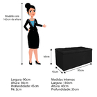 Calçadeira Estofada Manchester 90 Cm Solteiro Suede Preto - A