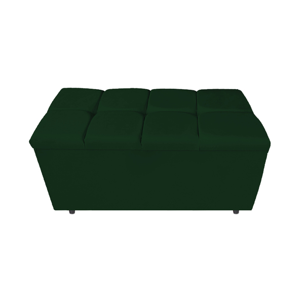 Calçadeira Estofada Manchester 90 Cm Solteiro Suede Verde - A