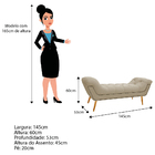 Calçadeira Estofada Veneza 140 Cm Casal Corano Bege - Doce So