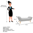 Calçadeira Estofada Veneza 140 Cm Casal Corano Branco - Amare