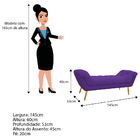 Calçadeira Estofada Veneza 140 Cm Casal Corano Roxo - Amarena