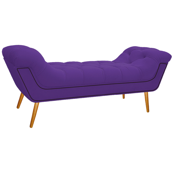 Calçadeira Estofada Veneza 140 Cm Casal Corano Roxo - Amarena
