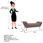 Calçadeira Estofada Veneza 140 Cm Casal Linho Rosê - Doce Son