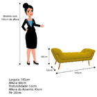 Calçadeira Estofada Veneza 140 Cm Casal Suede Amarelo - Doce