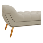 Calçadeira Estofada Veneza 140 Cm Casal Suede Bege - Amarena