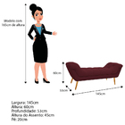 Calçadeira Estofada Veneza 140 Cm Casal Suede Bordô - Amarena