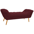 Calçadeira Estofada Veneza 140 Cm Casal Suede Bordô - Doce So