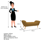 Calçadeira Estofada Veneza 140 Cm Casal Suede Mostarda - Doce