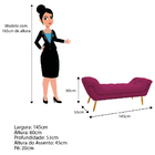 Calçadeira Estofada Veneza 140 Cm Casal Suede Pink - Amarena