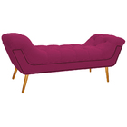 Calçadeira Estofada Veneza 140 Cm Casal Suede Pink - Doce Son