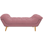 Calçadeira Estofada Veneza 140 Cm Casal Suede Rosa Bebê - Doc