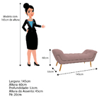 Calçadeira Estofada Veneza 140 Cm Casal Suede Rosê - Doce Son