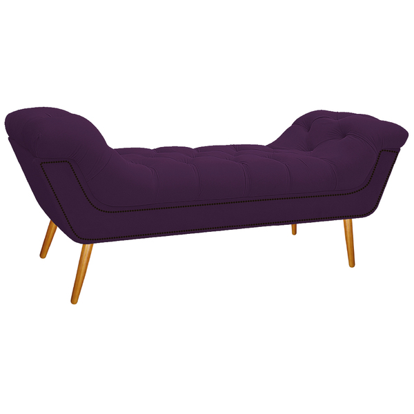 Calçadeira Estofada Veneza 140 Cm Casal Suede Roxo - Amarena