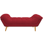 Calçadeira Estofada Veneza 140 Cm Casal Suede Vermelho - Doce