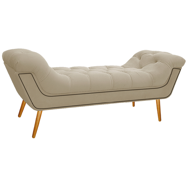 Calçadeira Estofada Veneza 160 Cm Queen Size Corano Bege - Do