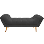 Calçadeira Estofada Veneza 160 Cm Queen Size Corano Cinza - A