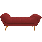 Calçadeira Estofada Veneza 160 Cm Queen Size Corano Vermelho