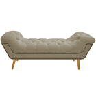 Calçadeira Estofada Veneza 160 Cm Queen Size Linho Bege - Ama