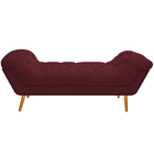 Calçadeira Estofada Veneza 160 Cm Queen Size Suede Bordô - Do