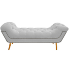 Calçadeira Estofada Veneza 160 Cm Queen Size Suede Branco - D
