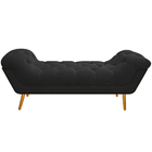 Calçadeira Estofada Veneza 160 Cm Queen Size Suede Preto - Do
