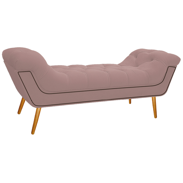 Calçadeira Estofada Veneza 160 Cm Queen Size Suede Rosê - Ama
