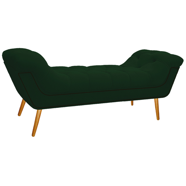 Calçadeira Estofada Veneza 160 Cm Queen Size Suede Verde - Am