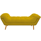 Calçadeira Estofada Veneza 195 Cm King Size Suede Amarelo - A