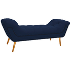 Calçadeira Estofada Veneza 195 Cm King Size Suede Azul Marinh