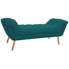 Calçadeira Estofada Veneza 195 Cm King Size Suede Azul Turque