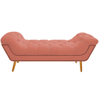 Calçadeira Estofada Veneza 195 Cm King Size Suede Coral - Ama