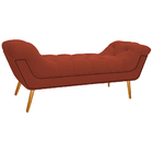 Calçadeira Estofada Veneza 195 Cm King Size Suede Terracota -