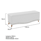 Calçadeira Estofada Yasmim 140 Cm Casal Corano Branco - Doce