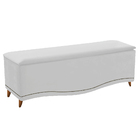 Calçadeira Estofada Yasmim 140 Cm Casal Suede Branco - Doce S