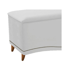 Calçadeira Estofada Yasmim 140 Cm Casal Suede Branco - Doce S