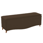 Calçadeira Estofada Yasmim 140 Cm Casal Suede Marrom - Doce S