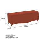Calçadeira Estofada Yasmim 140 Cm Casal Suede Terracota - Doc