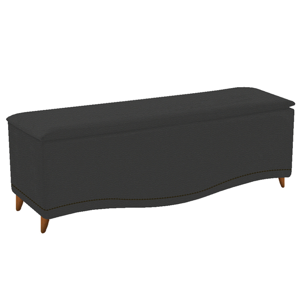 Calçadeira Estofada Yasmim 160 Cm Queen Size Corano Preto - D