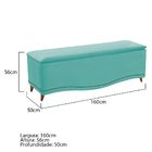 Calçadeira Estofada Yasmim 160 Cm Queen Size Suede Azul Tiffa