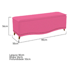 Calçadeira Estofada Yasmim 90 Cm Solteiro Corano Pink - Doce