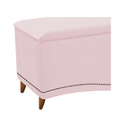 Calçadeira Estofada Yasmim 90 Cm Solteiro Corano Rosa Bebê -