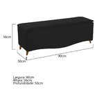 Calçadeira Estofada Yasmim 90 Cm Solteiro Suede Preto - Doce