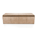 Calçadeira Havana 160 Cm Suede Bege Com Marrom Craquelado - D