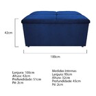 Calçadeira Munique 100 Cm Solteiro Suede Azul Marinho - Amare