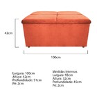 Calçadeira Munique 100 Cm Solteiro Suede Terracota - Amarena