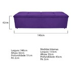 Calçadeira Munique 140 Cm Casal Corano Roxo - Amarena Móveis