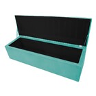 Calçadeira Munique 140 Cm Casal Suede Azul Tiffany - Amarena