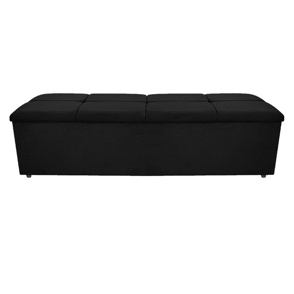 Calçadeira Munique 160 Cm Queen Size Corano Preto - Amarena M